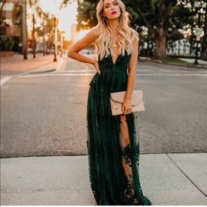 Antonia hunter green maxi dress